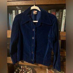 Vintage Swedish Blue Velvet Chore Jacket